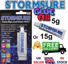 Stormsure Flexible Repair Adhesive 5g or 15G Rubber/ Tent/Awning Rips Holes 
