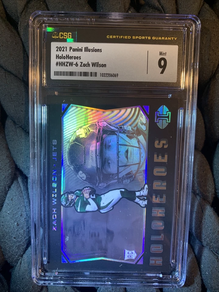 Zach Wilson RC 2021 Panini Illusions HoloHeroes #HHZW-6 CSG 9 Pop 2 Graded Slab - Image 1 of 4