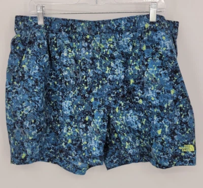 Bermuda de natação The North Face masculina XXL 2XL azul floral bolsos - Imagem 1 de 4
