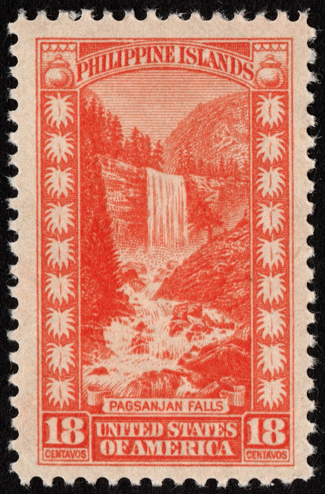 Philippines Stamp Scott # 357 Mint NH Very Fine - 18 Cents Red Orange Waterfall - Image 1 of 1