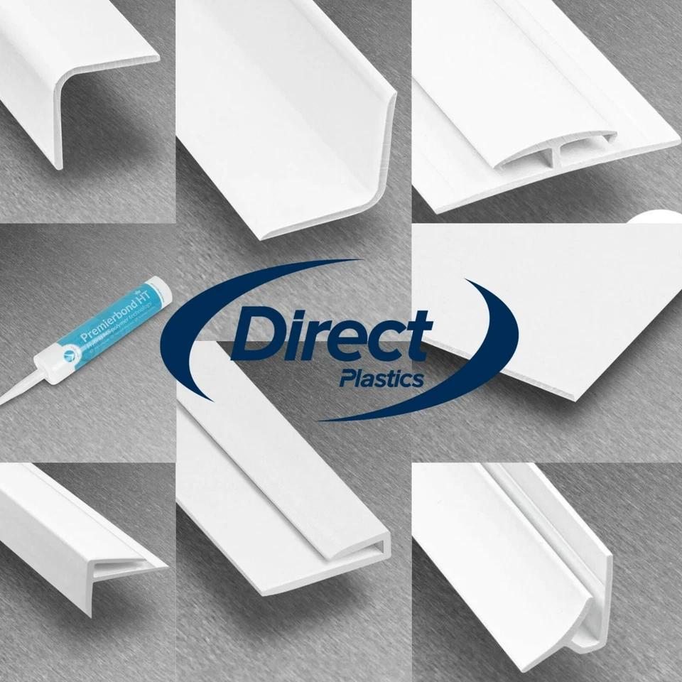 PVC Cladding White Rock Sheets & Profiles - Full System - *8ft x 4ft SHEETS* - Image 1 of 1