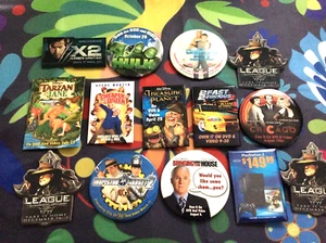 1990's Vintage set of 14 Movie Promo Pins 2”x3” blockbuster DVD collection RARE - Picture 1 of 11
