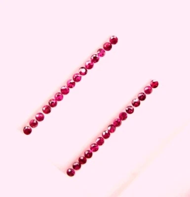 Natural Loose Gem Round Diamond Cut Ruby 30 Pcs Lot  1.60 Cts Tol,  2.0 MM Each - Image 1 of 4