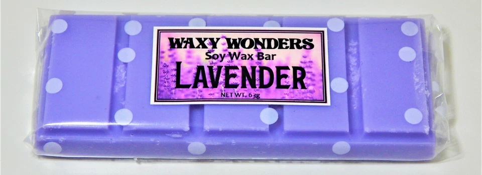 LAVENDER Premium HIGHLY SCENTED Soy Wax BAR 63g Purple WAXY WONDERS - Image 1 of 1