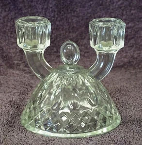 Vintage 2 Lite Double Candle Bell Shaped Thumbprint Excellent ! - Picture 1 of 5