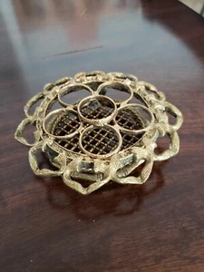 Vintage viktorianisch verziert Messing Gresco Fuß Kommode alt Waschtisch Lippenstift Halter - Bild 1 von 7