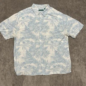 Cubavera Hemd Herren XL weiß blau Palmen Viskose Hawaii Aloha leicht - Bild 1 von 8