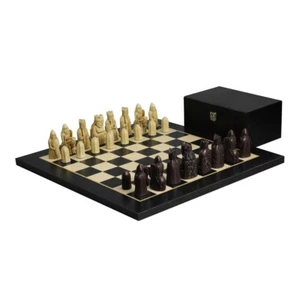 Isle of Lewis Chess Set With II Ivory & Brown Resin Chess Pieces 3.5 Inch and Ch - Picture 1 of 9