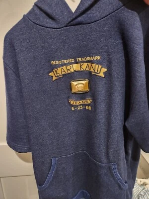Sudadera con Capucha Karl Kani 2pac HECHA EN EE. UU. Manga 3/4 Azul Hip Hop Años 90 Karl KANI ¡Sudadera con Capucha! Foto 1 de 4