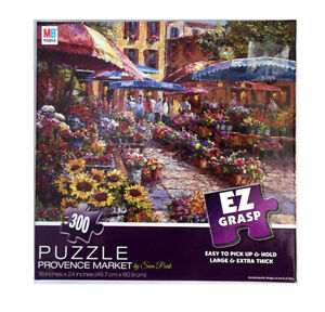 EZ Grasp Puzzle 300-PC Provence Market by Sam Park 18 x 24" MB Hasbro, NEW