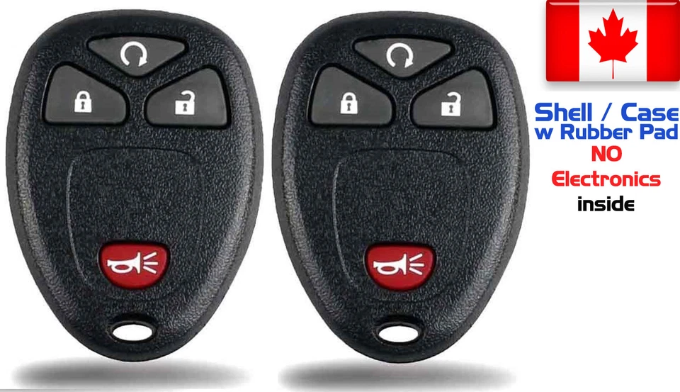 2x New Keyless Remote Key Fob For Chevy Buick Pontiac KOBGT04A - Shell Only - Image 1 of 1