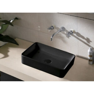 New ECT Global Above Counter Basin Bathroom Ceramic Vanity Matt Black Dior-II WB