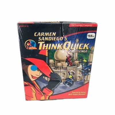 90s Vtg Carmen SanDiego's Think Quick Challenge Pc Mac New Sealed CD Rom XP - Image 1 of 4