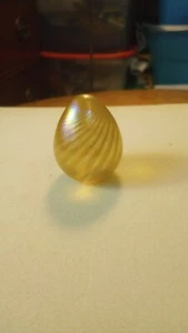 Vintage (Kevin) Boyce Art Glass Opalescent Swirl 2 1/4" Egg Paperweight w/Label - Picture 1 of 9