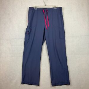 Carhartt Women's Scrub Pants XL Gray Purple C52110 Drawstring Cargo Pockets