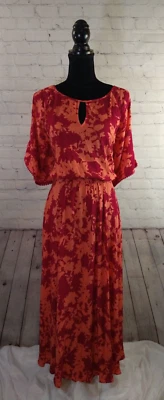 NWOT orange & red floral SOFT SURROUNDINGS maxi dress - SIZE 1X - Image 1 of 4