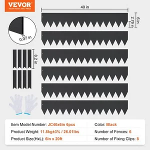 Lawn Edging Ideas For Easy Mowing 40" L x 6" H Steel Garden Edging Borders 6-Pck - Picture 1 of 9