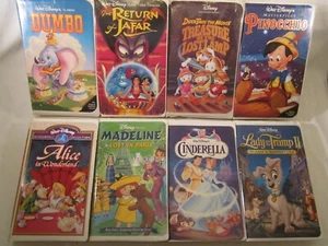 Lot of 8 VHS DISNEY CARTOONS DuckTales CINDERELLA Dumbo MADELINE Alice in [10R2] - Picture 1 of 1