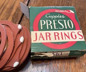ANTIQUE " PRESTO " JAR RINGS / RUBBERS BOX Has 7 Rings - Picture 1 of 3