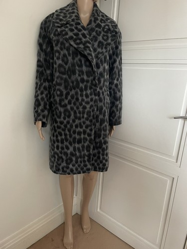 Cappotto Michael Kors grigio stampa leopardata XXS