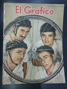 Revista El Gráfico ciclistas de los Juegos Olímpicos García Petris Limba Castellani 1943 - Imagen 1 de 1