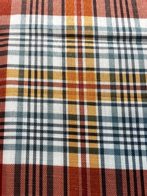Tablecloth Autumn Fall Rust Orange Plaid 52" x 70" - Image 1 of 4