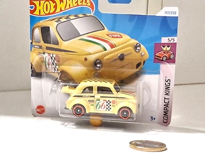 HOT WHEELS COMPACT KINGS 5/5 605 FIAT 500 D MODIFICADO SCALA 1/64 130101 - Immagine 1 di 2