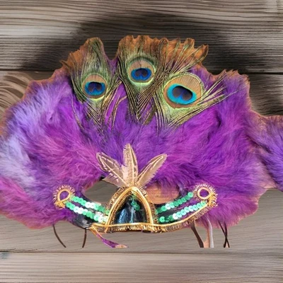 Costume Mask Lot Of 5  Feathered  Party Halloween Masquerade Theatrical - Image 1 of 4