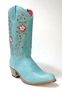 19189 Botas Sendra DEBORA Arizona Aqua Flower Cosidas A Mano - Imagen 1 de 7