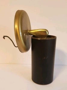 Vintage MCM Wall Sconce / Ceiling Light Adjustable Directional Black & Gold Lamp - Picture 1 of 16