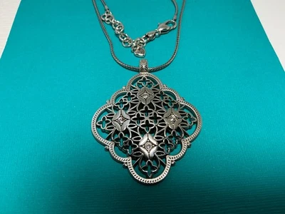 🌸Brighton Bella Roma серебряный кристалл двусторонний 36» подвеска ожерелье новый без ЯРЛЫКОВ🌸 - Изображение 1 из 4