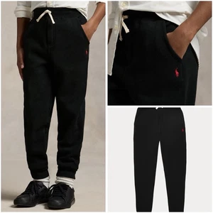 Polo Ralph Lauren BLACK Double Knit Jogger Pants SIZE Large 14-16 Kids New NWT - Picture 1 of 9