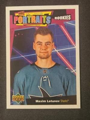 20-21 Upper Deck Maxim Letunov Rookie UD Portraits 🚨🚨🚨 San Jose Sharks  - Image 1 of 2
