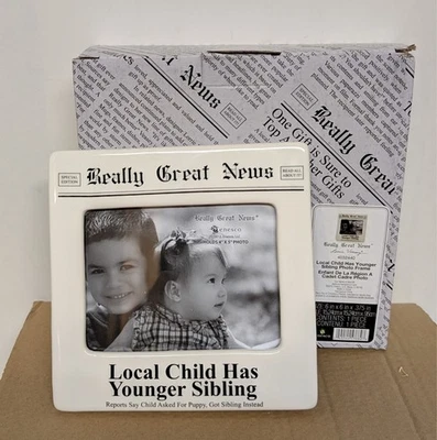 Local Child Has Younger Sibling 6x6in stoneware photo Frame new in box 4032440 - Image 1 of 3