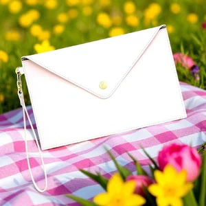 kikki.K Leather Envelope Clutch: Pink - Picture 1 of 4