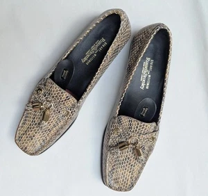 Mocasines Russell & Bromley Stuart Weitzman efecto piel de serpiente SIN USAR talla 7,5 - Imagen 1 de 5