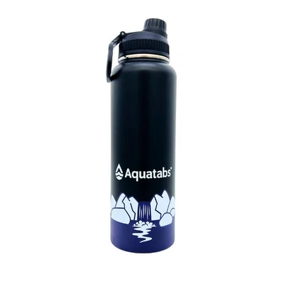 Aquatabs Insulated Stainless Steel 40 oz Water Purifier Water Bottle (Black) - Image 1 of 4