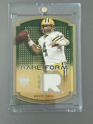 2003 Fleer SkyBox Rare Form Brett Favre Packers Game-Worn Jersey Relic 01/50 - Image 1 of 2