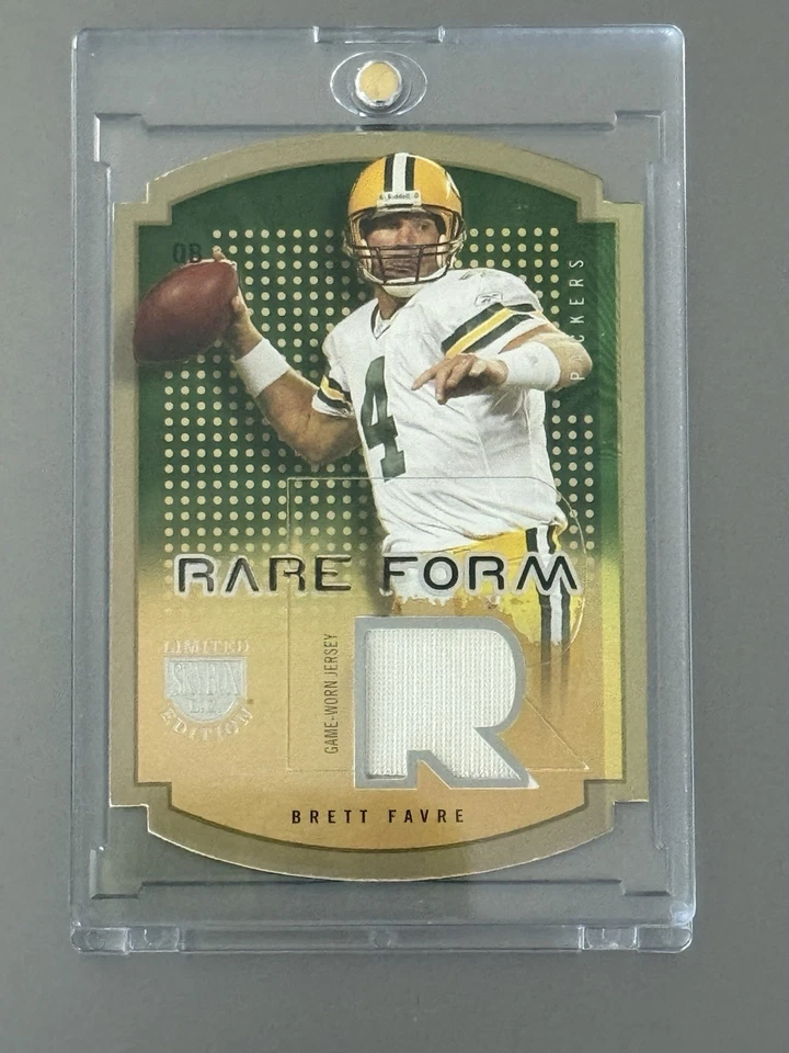 2003 Fleer SkyBox Rare Form Brett Favre Packers Game-Worn Jersey Relic 01/50 - Image 1 of 2