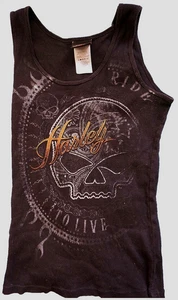 Vintage Harley Davidson Blk Damen Tank Top Med Ride to Live El Paso, TX☚☚☚ - Bild 1 von 6
