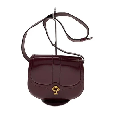 Auténtico Bolso de Hombro Gucci Horsebit Cuero Burdeos Accesorios Dorados De Colección Foto 1 de 4