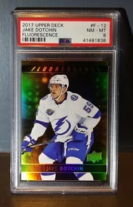 2017 Jake Dotchin Oberdeck Fluoreszenz #F-12 Hockeykarte - PSA 8 NM - NEUWERTIG - Bild 1 von 2