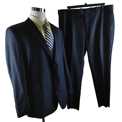 Traje Caravelli Slim Fit diseño italiano Harry 2B Super 150s 48R azul marino 2 piezas Foto 1 de 4