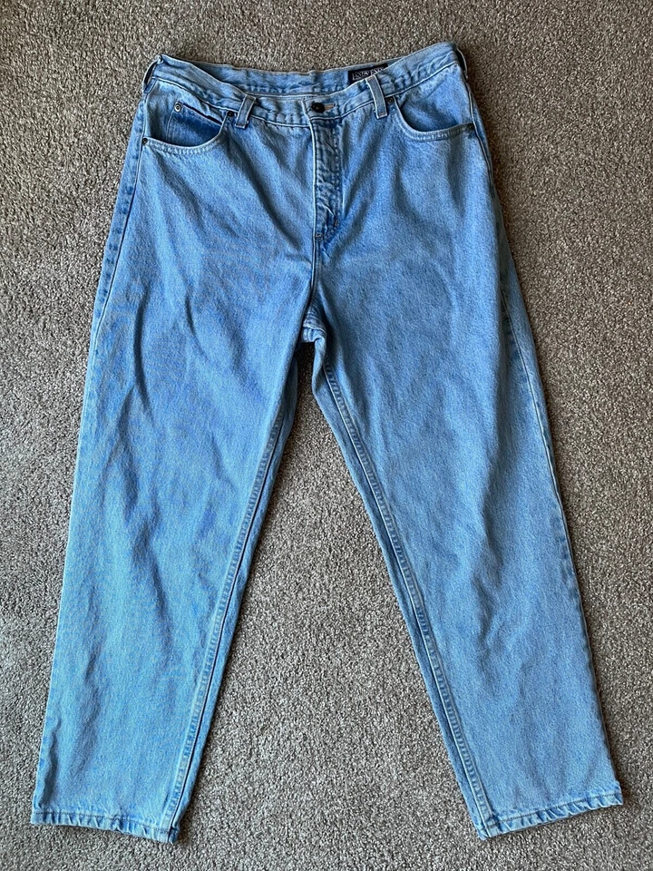 Pantalones de mezclilla vintage Lands End talla 14P (pequeños) para mamá, hechos en EE. UU. azul claro usados en excelente estado Foto 1 de 4