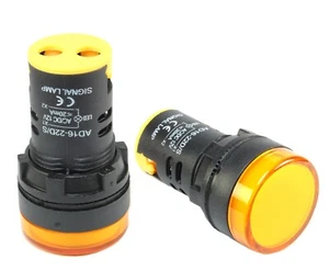 2 piezas 22mm Ámbar/Amarillo 12V LED Indicador Industrial Luz Piloto, Terminal Tornillo - Imagen 1 de 7