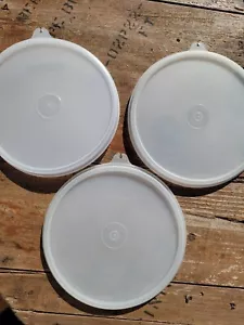 Tupperware Tapa Redonda de Repuesto 6.5" Tab C 227 Tapa Transparente LOTE DE 3 De Colección - Imagen 1 de 7