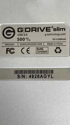 G-Technology G-Drive Slim (LOT OF 2) 500GB External Hard Drive - Image 1 of 3