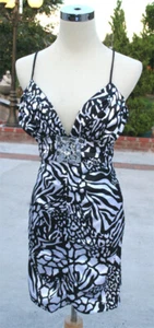 NEW $100 Roberta White Black Size 5 Short Dress Sleeveless Prom Formal Bodycon - Picture 1 of 12
