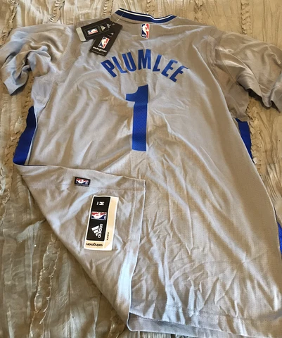 MAYSON PLUMLEE Brooklyn NETS Short Sleeve ADIDAS Swingman Sewn Gray M Jersey NEW Cover