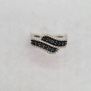 BLUE DIAMOND Limited Edition Sterling Silver RING SIZE N-O YGFD65. Gift Boxed - Picture 1 of 7